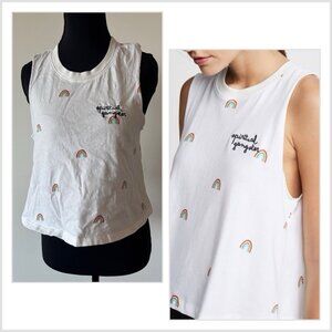 Spiritual Gangster Rainbow Muscle Tank Top Women’s Small Hippie Peace Pride Boho